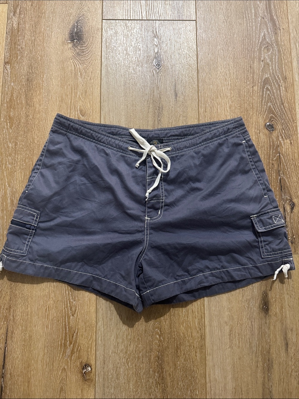 Vintage Women's Navy Drawstring Cargo board shorts